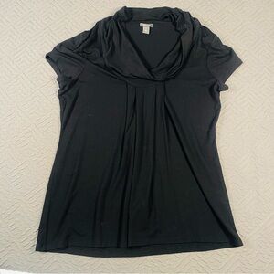 Kenneth Cole Reaction Cowl Neck Black Top Size L EUC